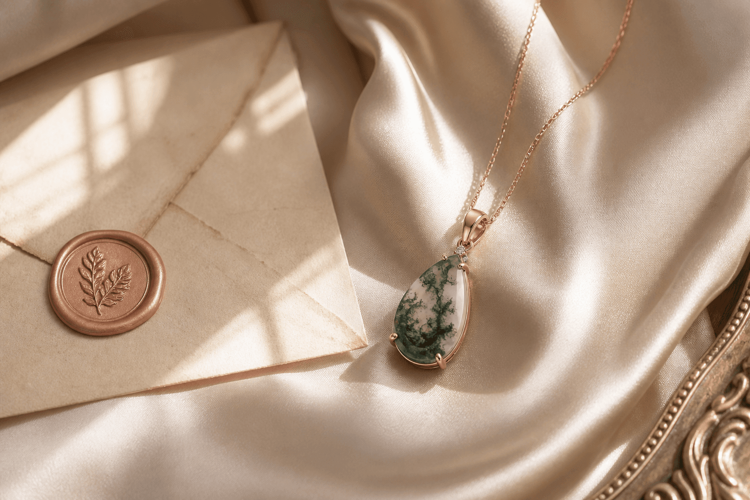 Matching pendant on silk with heritage styling
